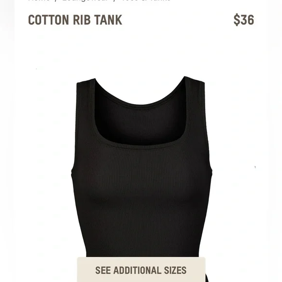 SKIMS - COTTON RIB TANK 2(L) and 1(XL) - Picture 1 of 8